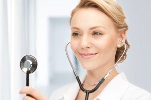 attractive female doctor with stethoscope